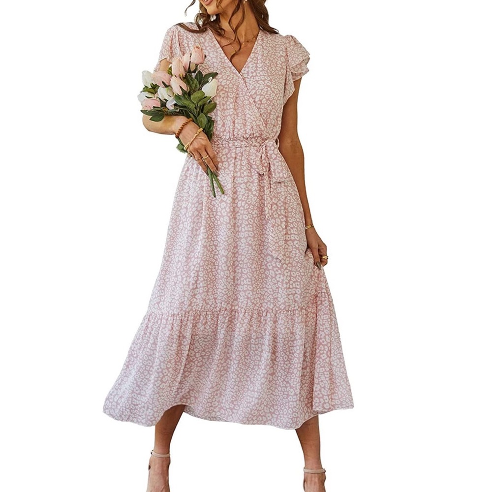 Pink and White Dress